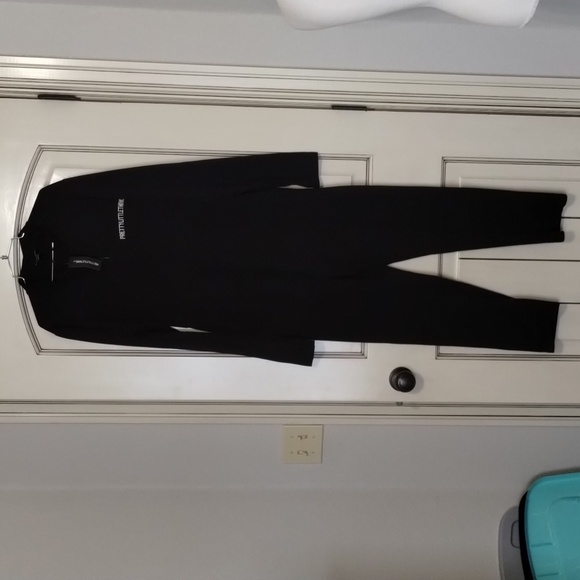 Pretty Little Things Black Zip Cat Suit Size US 12 stretch mock collar - Picture 4 of 10